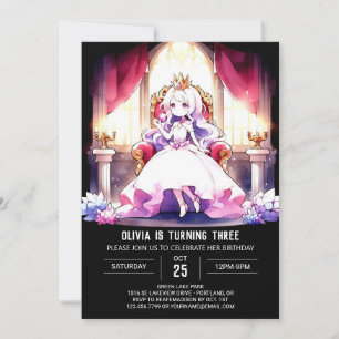 Invitation Anniversaire de l'élégante princesse