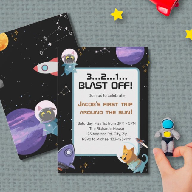 Invitation Anniversaire de l'espace, 1er anniversaire (Créateur téléchargé)