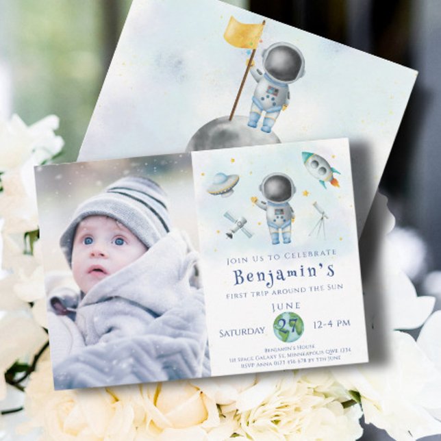 Invitation Anniversaire de l'espace Astronaut Boot roquette s (Créateur téléchargé)