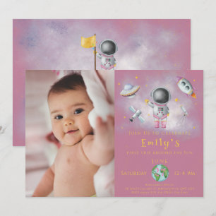 Invitation Anniversaire de l'espace Astronaut roquette stars