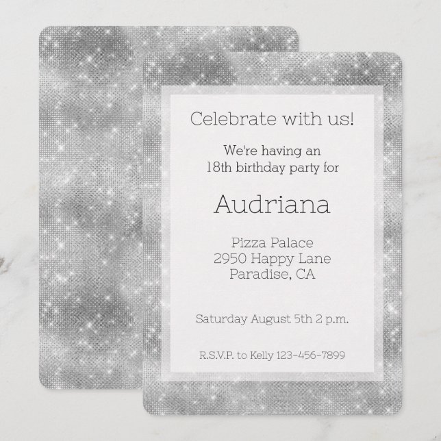 Invitation Anniversaire de l'étincelle argentée de Bourgogne (Devant / Derrière)