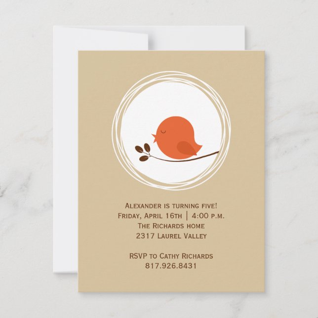Invitation Anniversaire de Little Birdie (Devant)