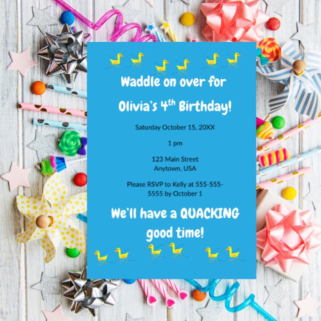 Invitation Anniversaire de Little Duck (Créateur téléchargé)