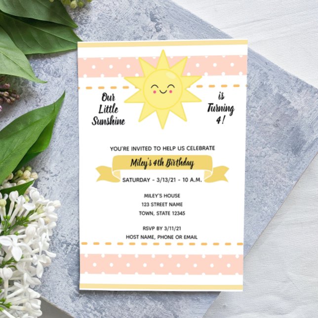 Invitation Anniversaire de Little Sunshine (Créateur téléchargé)