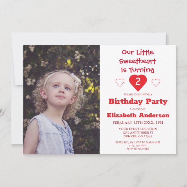 Invitation Anniversaire de Little Sweethee (Devant)