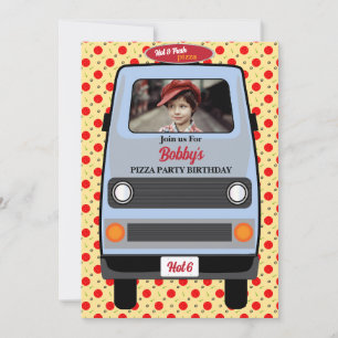 Invitation Anniversaire de livraison de pizza de camion de su
