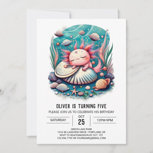 Invitation Anniversaire de l'océan Axolotl (Devant)