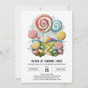 Invitation Anniversaire de Lollipop modifiable en ligne