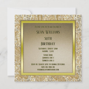 Invitation Anniversaire de l'or Classy Unisex