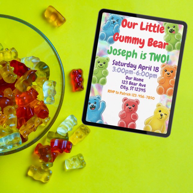 Invitation Anniversaire de l'Ours de Petite Gummy (Créateur téléchargé)