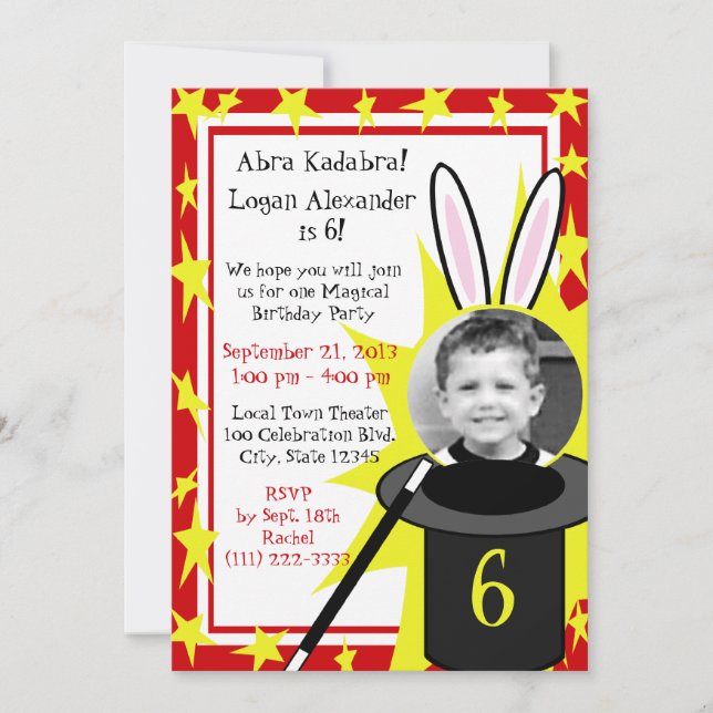 Invitation Anniversaire de Magic Me (Devant)