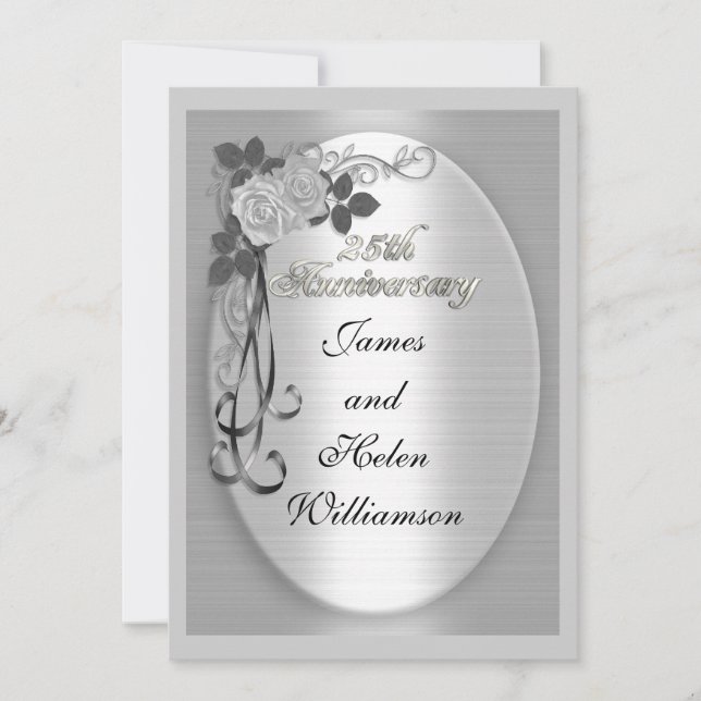 Invitation anniversaire de mariage Argent (Devant)