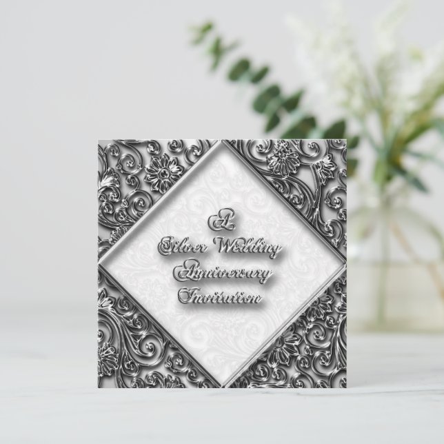 Invitation Anniversaire de Mariage Argent (Debout devant)