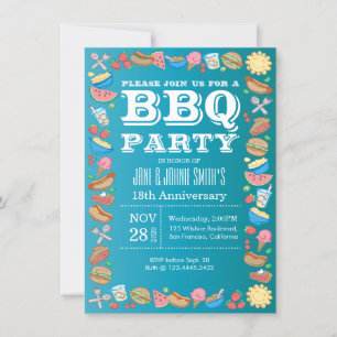 Invitation Anniversaire de mariage BBQ anniversaire de mariag