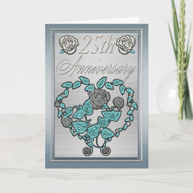 Invitation Anniversaire de Mariage d'Argent 25e Anniversaire (Devant)