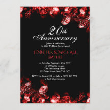 Invitation anniversaire de mariage diamant rouge m