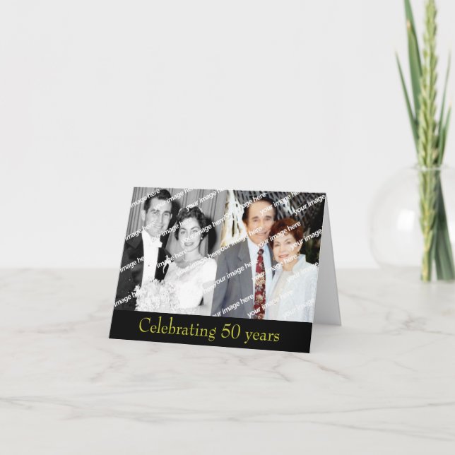 Invitation Anniversaire de mariage d'or (Devant)