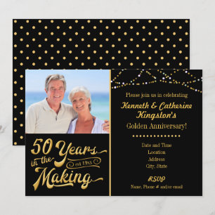 Invitation Anniversaire de Mariage Doré, 50 Ans de Fabricatio