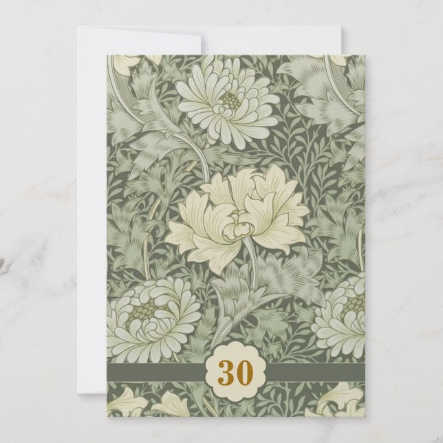 Invitation anniversaire de mariage fleurs vintage (Devant)