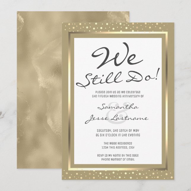 Invitation Anniversaire de Mariage On Est Toujours Là Élégant (Devant / Derrière)