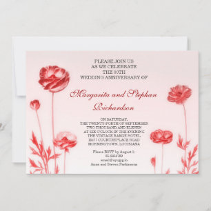 Invitation anniversaire de mariage romantique