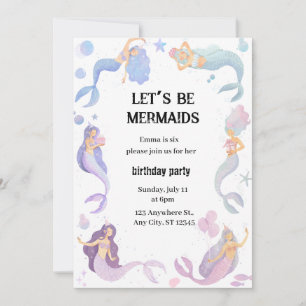 Invitation anniversaire de mermaid