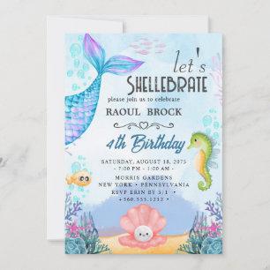 Invitation anniversaire de mermaid