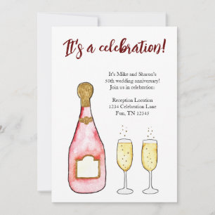 Invitation anniversaire de naissance champagne