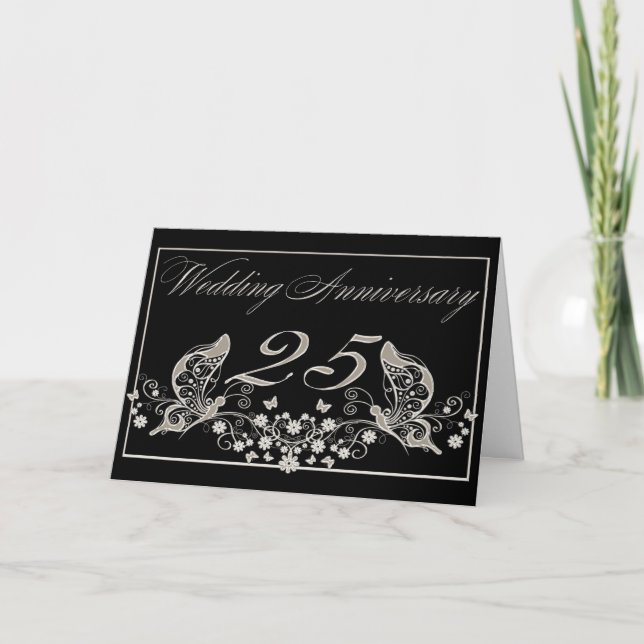 Invitation Anniversaire de noces d'argent 25 ans d'invitation (Devant)