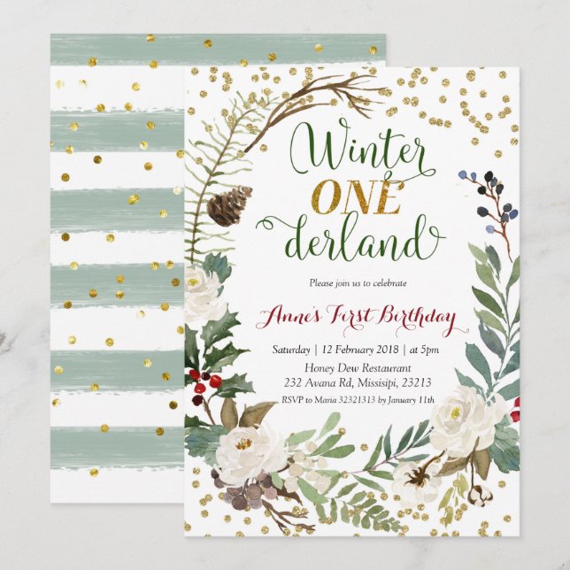 Invitation Anniversaire de Noël de l'Onederland (Devant / Derrière)