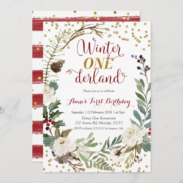 Invitation Anniversaire de Noël de l'Onederland (Devant / Derrière)