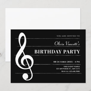 Invitation Anniversaire de notes de musique classique