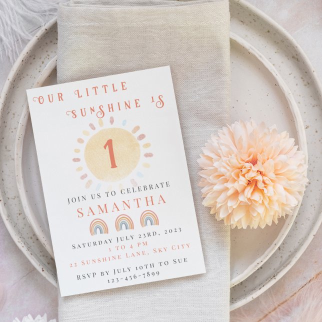 Invitation Anniversaire de notre petit soleil (Créateur téléchargé)