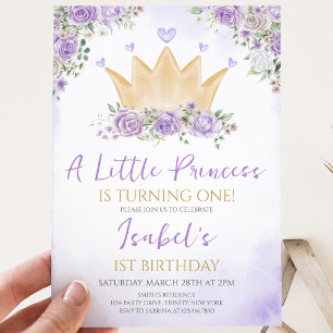 Invitation Anniversaire de notre petite princesse violette