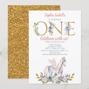 Invitation Anniversaire de parties scintillantes d'or de