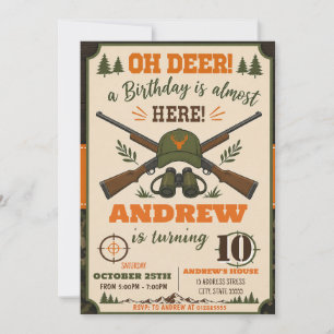 Invitation Anniversaire de petit chasseur personnalisé