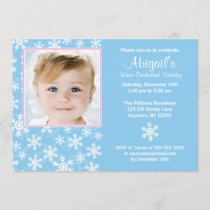 Invitation Anniversaire de photo d'Onederland d'hiver de