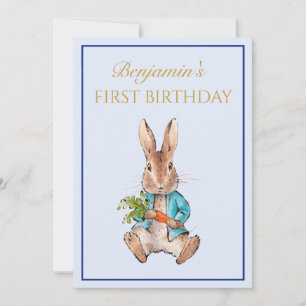 Invitation Anniversaire de premier anniversaire de lapin clas