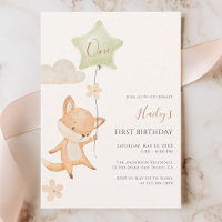 Anniversaire de premier anniversaire Renard mignon