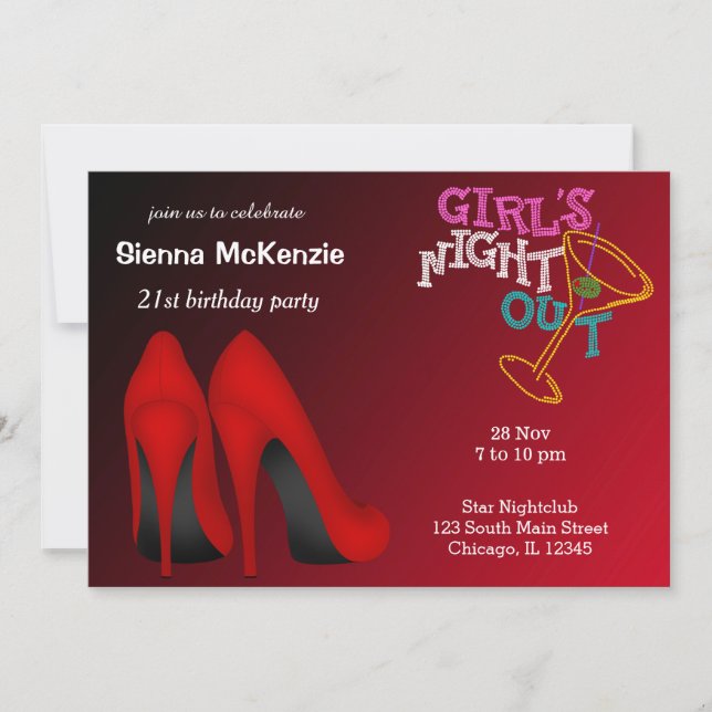 Invitation anniversaire de Red Stilettos (Devant)