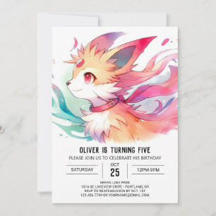 Invitation Anniversaire de renard forestier personnalisé