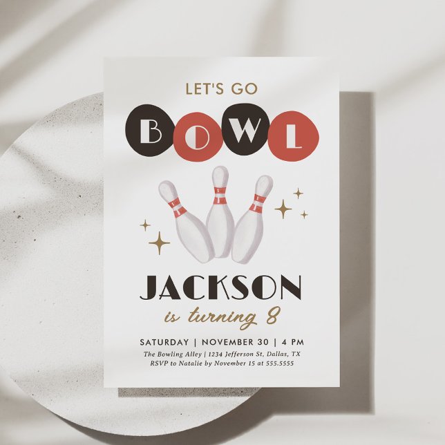 Invitation Anniversaire de Retro Vintage Bowling (Créateur téléchargé)