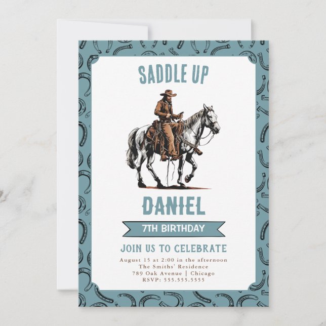Invitation Anniversaire de Saddup Cowboy (Devant)