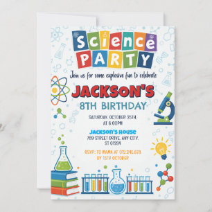 Invitation Anniversaire de scientifique fou personnalisé