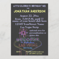 Anniversaire de signe de bande de Las Vegas 21ème