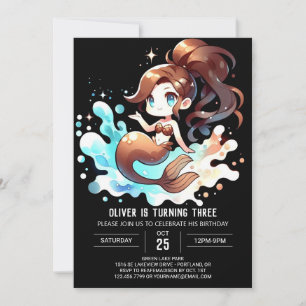 Invitation Anniversaire de Sirène Majestueuse Fantaisiste