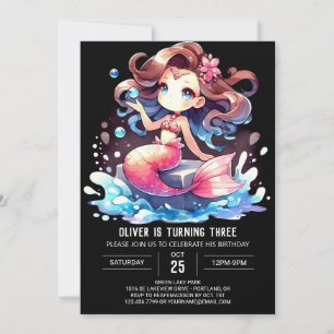 Invitation Anniversaire de Sirène Majestueuse Fantaisiste