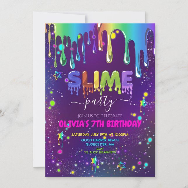 Invitation Anniversaire de Slime (Devant)