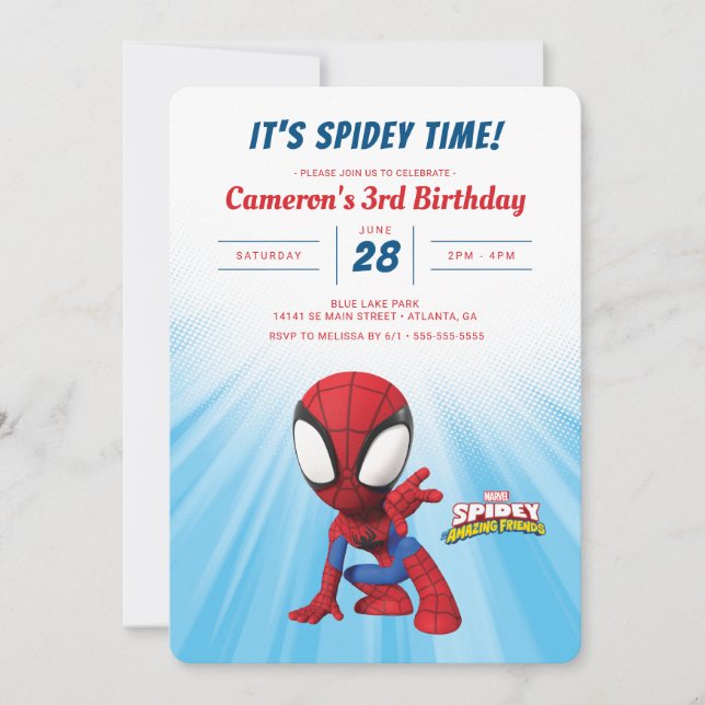 Invitation Anniversaire de Spidey (Devant)