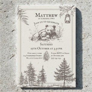 Invitation Anniversaire de style livre illustré vintage d'ani